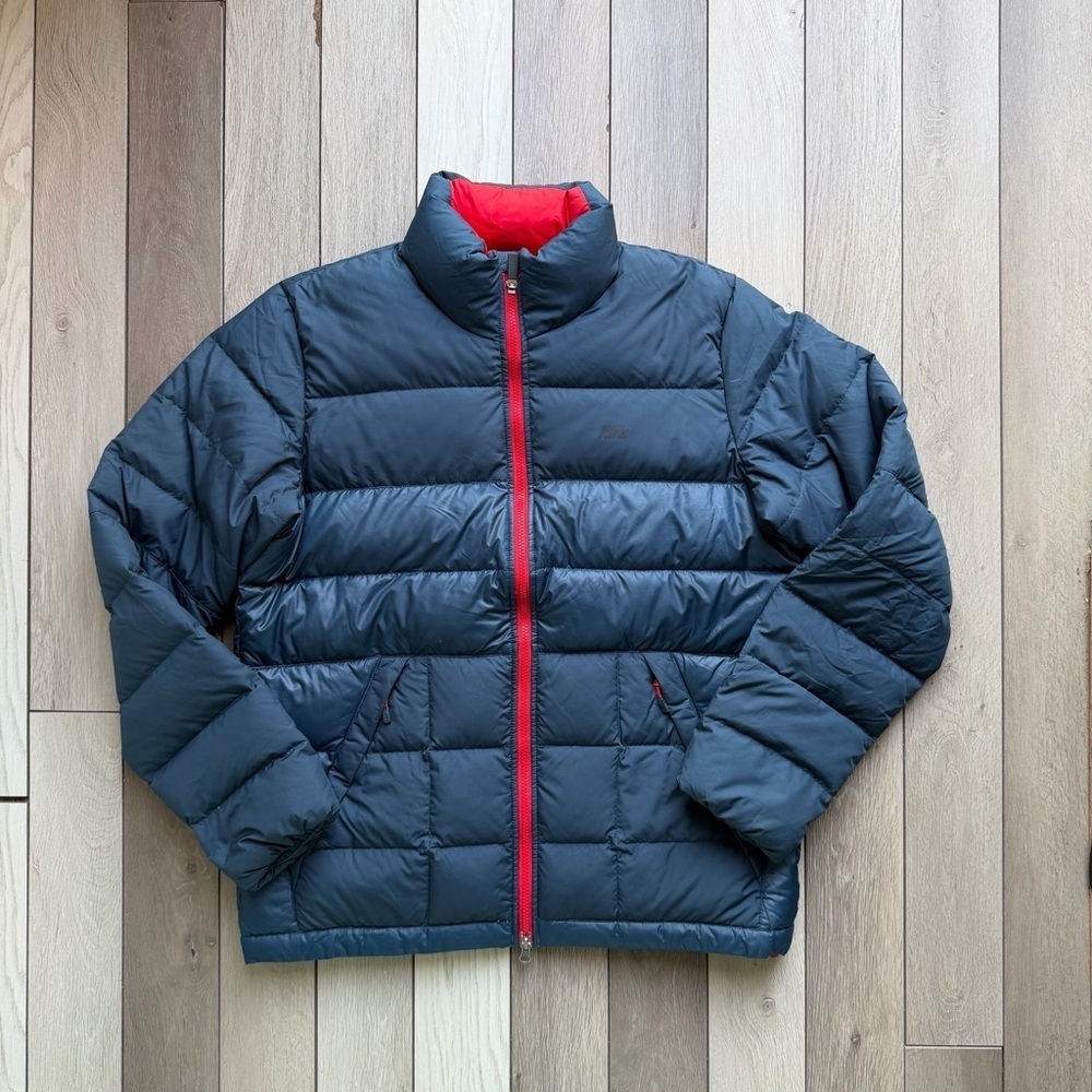 Nike Men's Navy and Red Puffer Jacket